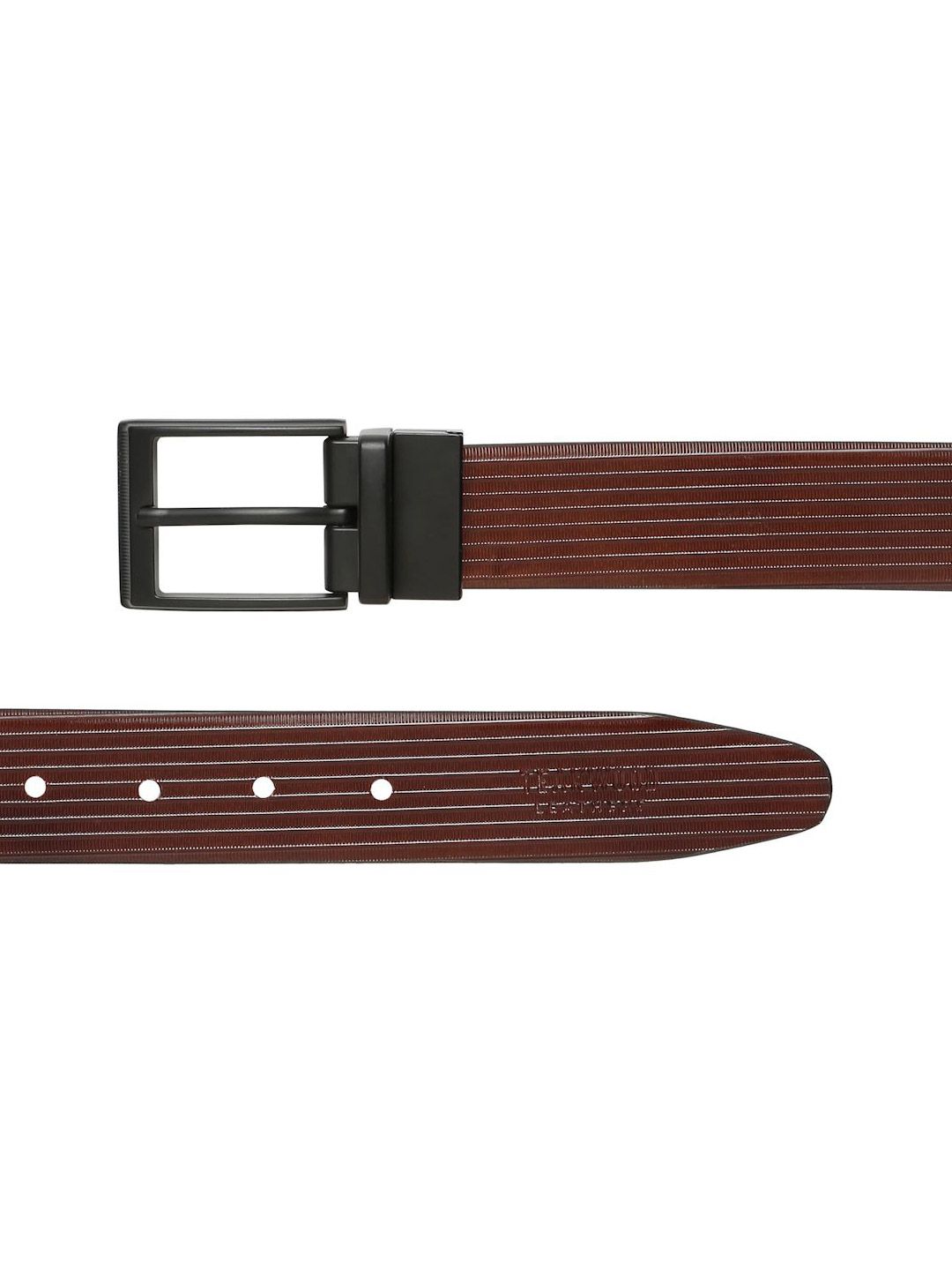 Teakwood Leathers Men Textured Leather Reversible Belt