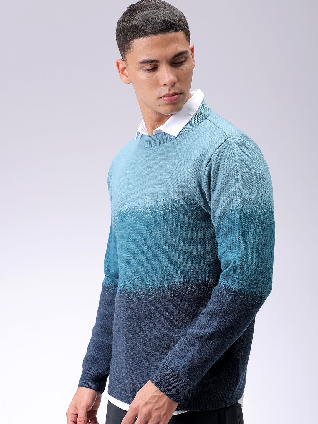The Indian Garage Co Men Long Sleeves Colourblocked Pullover