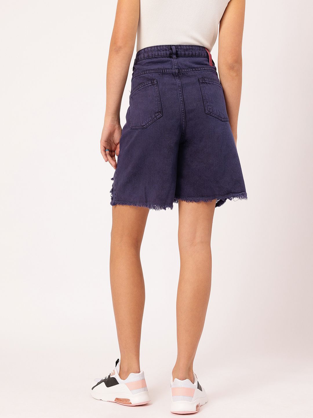 DressBerry Women Ripped Right Frayed Denim Shorts