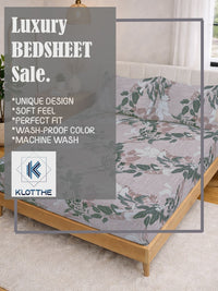 KLOTTHE Grey Floral 300 TC King Cadar Biasa