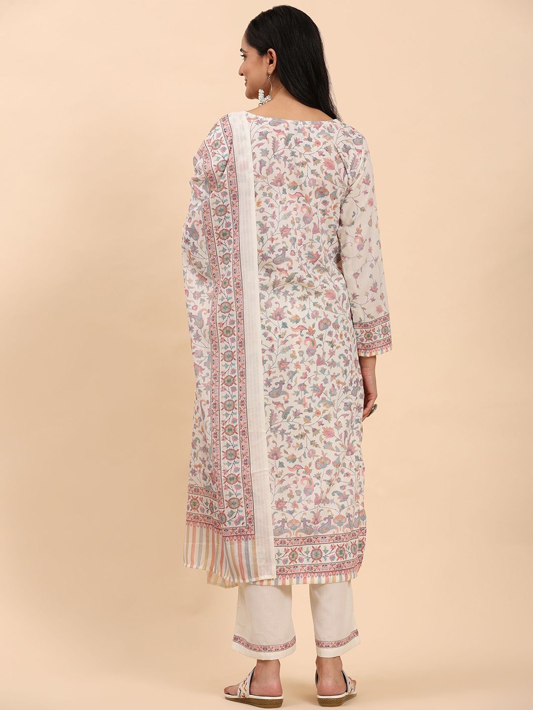 Mamicha Women Ethnic Motifs Printed Regular Pure Cotton Kurta with Palazzos & With Dupatta
