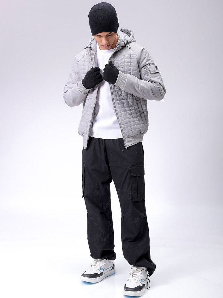 The Indian Garage Co Men Hooded Slim Fit Bomber Jacket