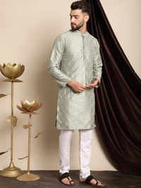 Anouk Embroidered Band Collar Regular Kurta with Churidar