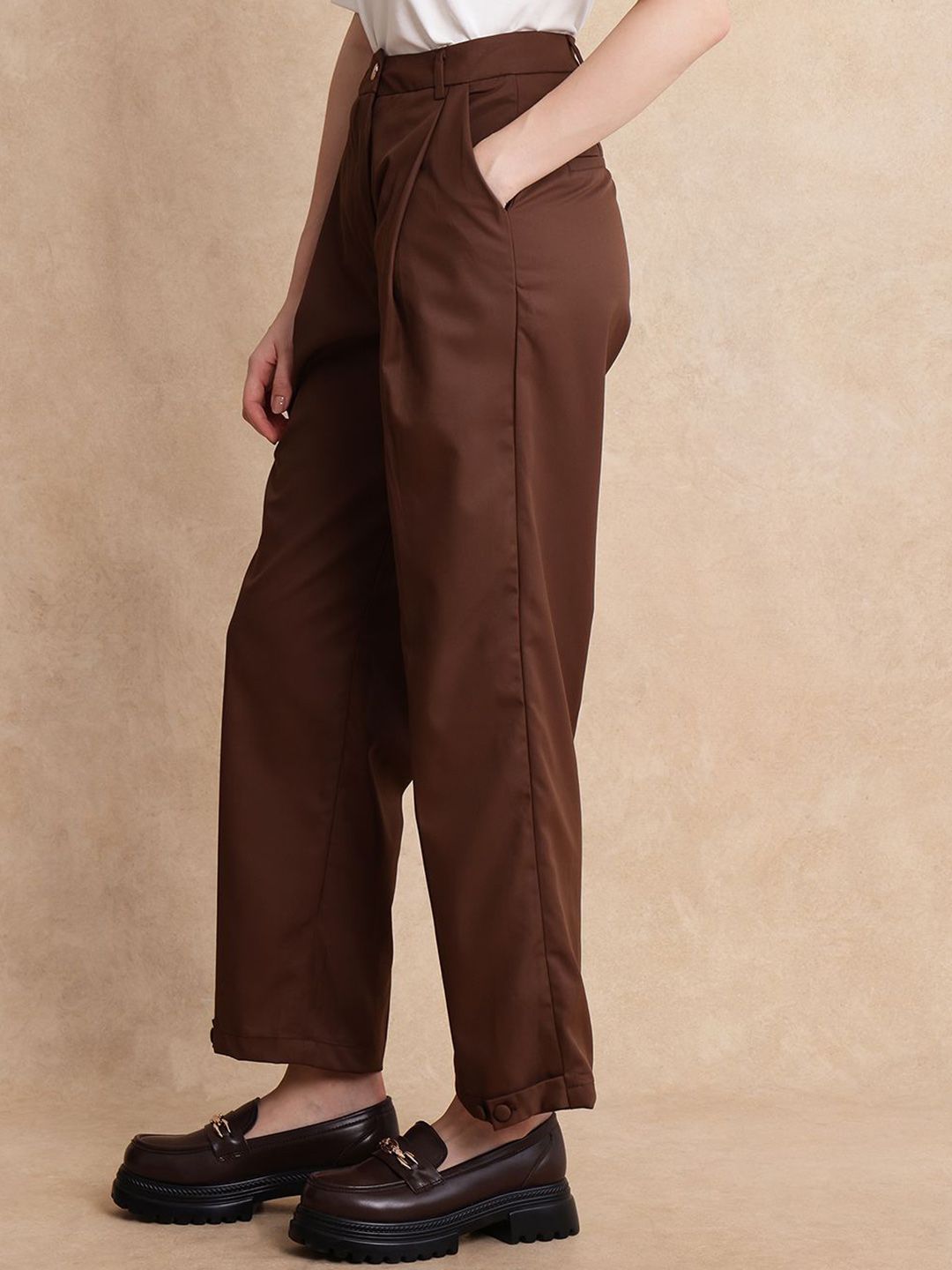 RAREISM Women Tailored Flared High-Rise Trouser