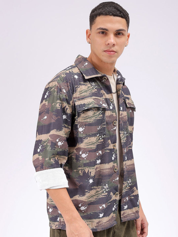 The Indian Garage Co Men Cutaway Collar Abstract Printed Casual Shirt