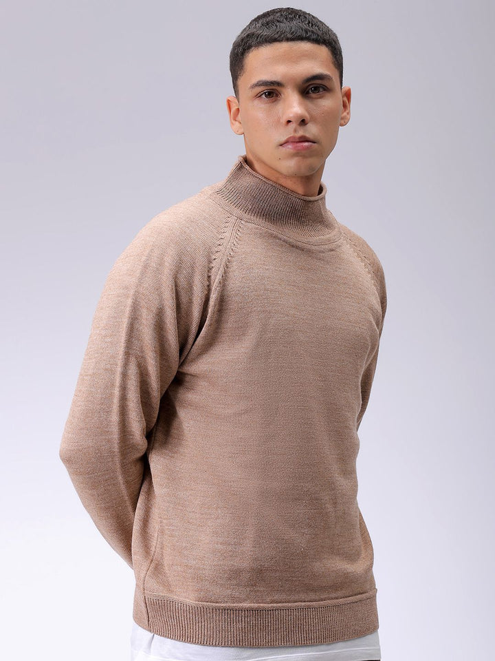 The Indian Garage Co Men Solid Turtle Neck Pullover