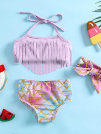 YK Infant Girls Printed Top & Briefs Swim Set