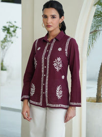 Baju Kasual Bercetak Bunga Lurus House of Chikankari Wanita