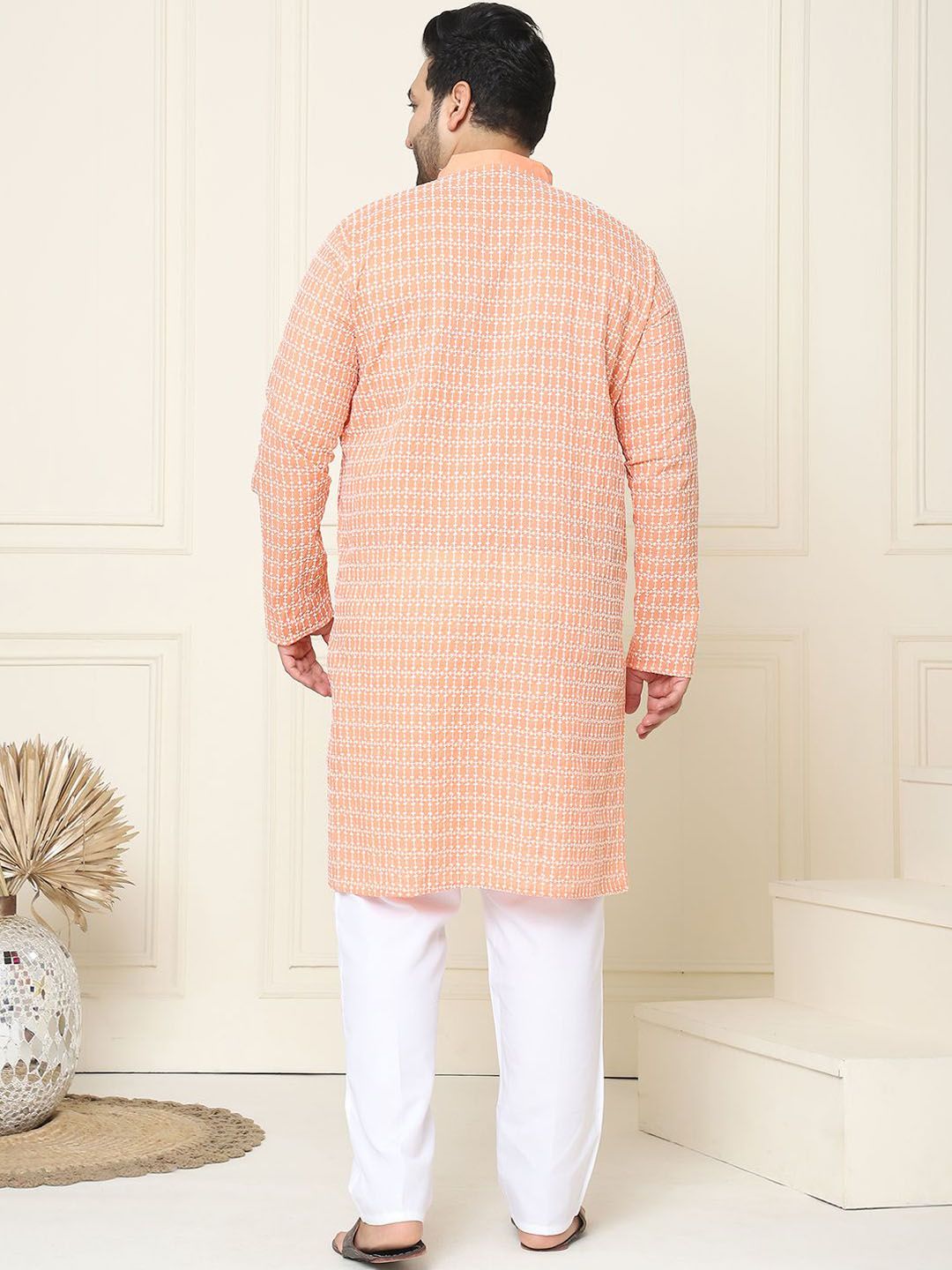 SOJANYA PLUS Floral Embroidered Thread Work Pure Cotton Straight Kurta with Pyjamas