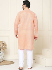 SOJANYA PLUS Floral Embroidered Thread Work Pure Cotton Straight Kurta with Pyjamas