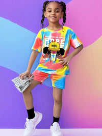 YK Girls Printed Top With Shorts