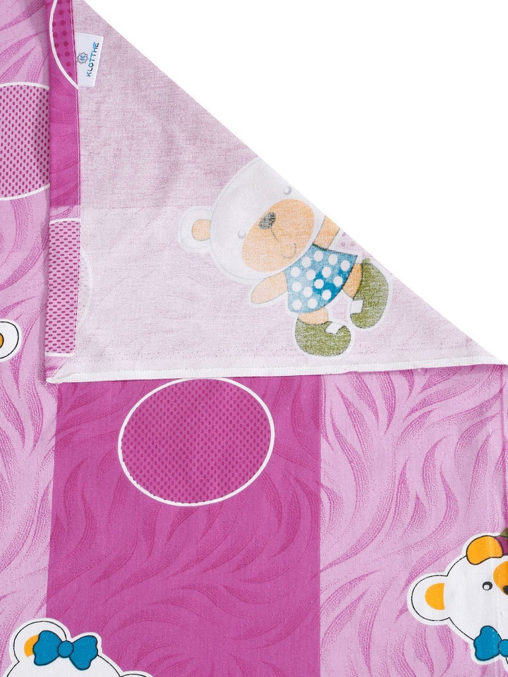 KLOTTHE Purple Conversational Cotton 400 TC King Fine Bedsheet with 2 Pillow Covers-98 x 89 inches
