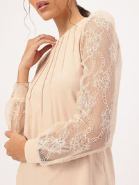 DressBerry Sleek Ascent Lace-Detail Top