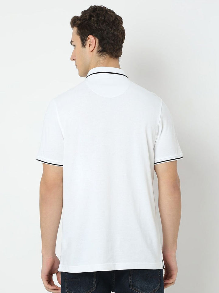 SPYKAR Men Solid Polo Collar Cotton T-shirt