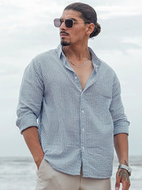 Powerlook Men Opaque Striped Casual Shirt