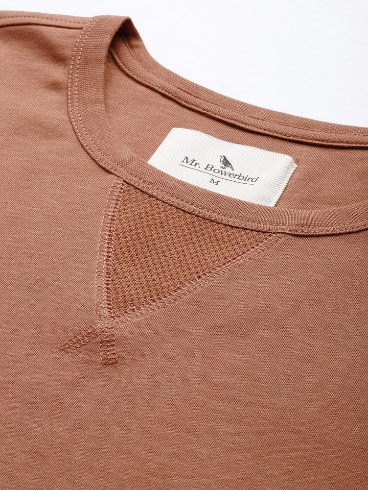 Mr Bowerbird Men Rose Regular Fit Pure Cotton V Patch T-shirt