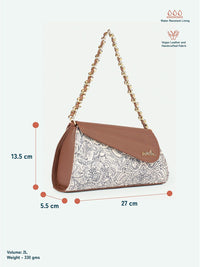 ZOUK Floral Printed Structured Sling Bag