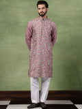 Anouk Men Animal Embroidered Regular Thread Work Pure Cotton Kurta with Pyjamas
