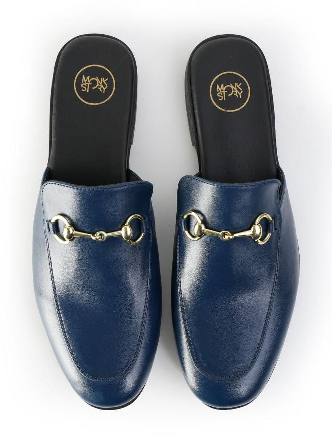 MONKSTORY Horsebit Classic Mules - Biru