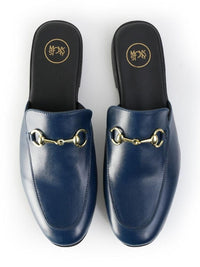 MONKSTORY Horsebit Classic Mules - Biru