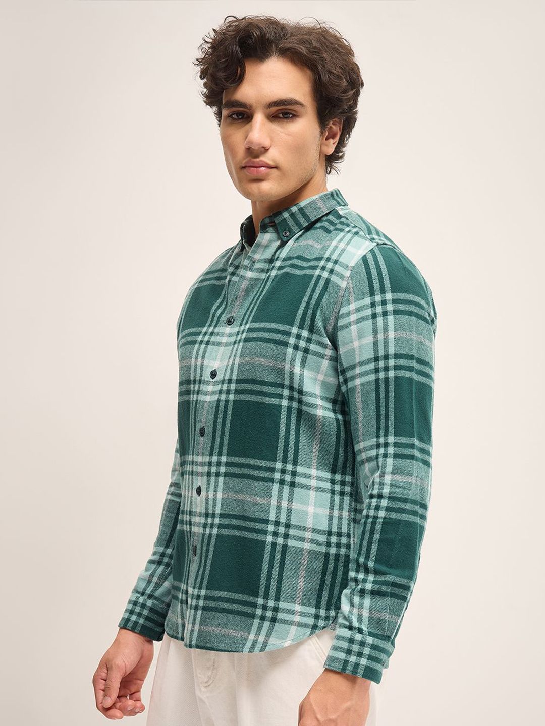 THE BEAR HOUSE Men Slim Fit Tartan Checks Opaque Checked Casual Shirt