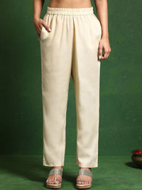 Varanga Embroidered Thread Work Mandarin Collar Straight Kurta with Trousers & Dupatta