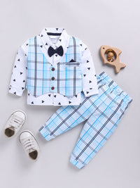 Moms Love Infants Boys Checked Shirt with Trousers