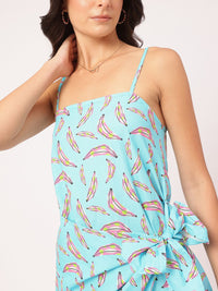 DressBerry Whimsical Wonder Printed Strappy Mini Wrap Dress