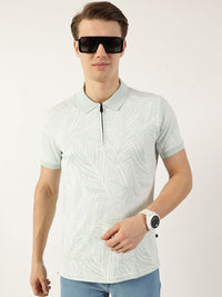 Thomas Scott Men Floral Printed Polo Collar Pockets T-shirt