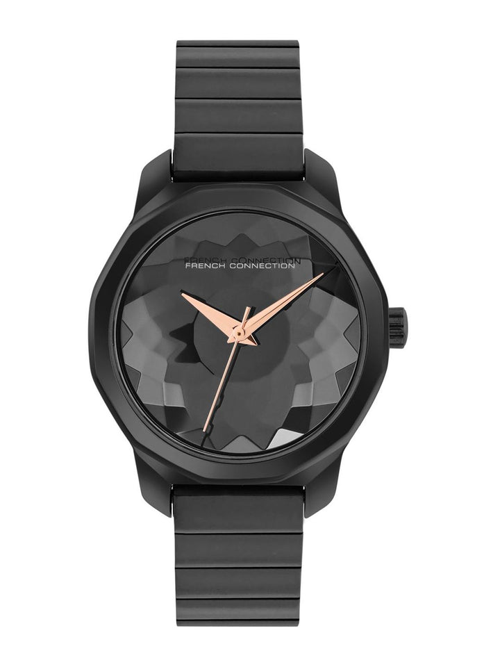 Sambungan Perancis Wanita Bercetak Dial & Tali Keluli Tahan Karat Analog Watch - FCH2BM