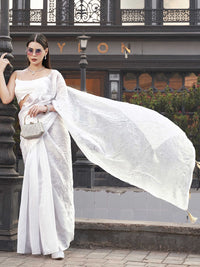 Tikhi Imli Crushed Pallu Half and Half Organza Saree