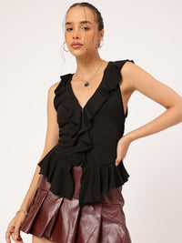 DressBerry Romantic Ruffles Sleeveless Top