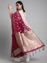 Saree mall Ethnic Motifs Zari Organza Banarasi Sarees
