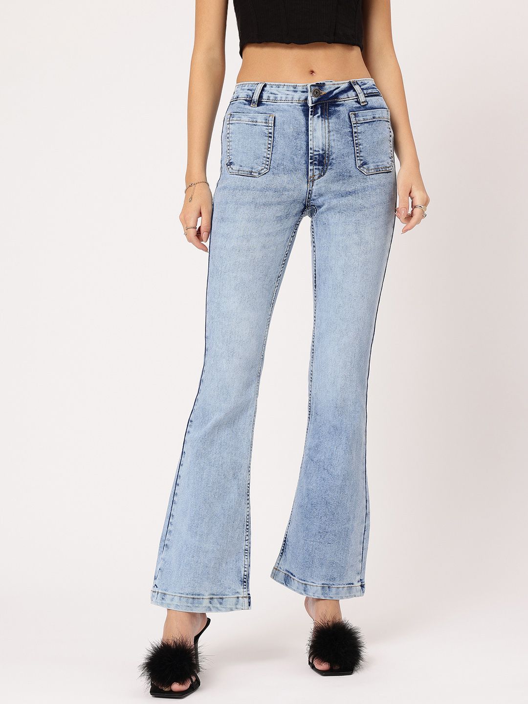 DressBerry Women Vintage Vibes Bootcut Fit Stretchable Jeans