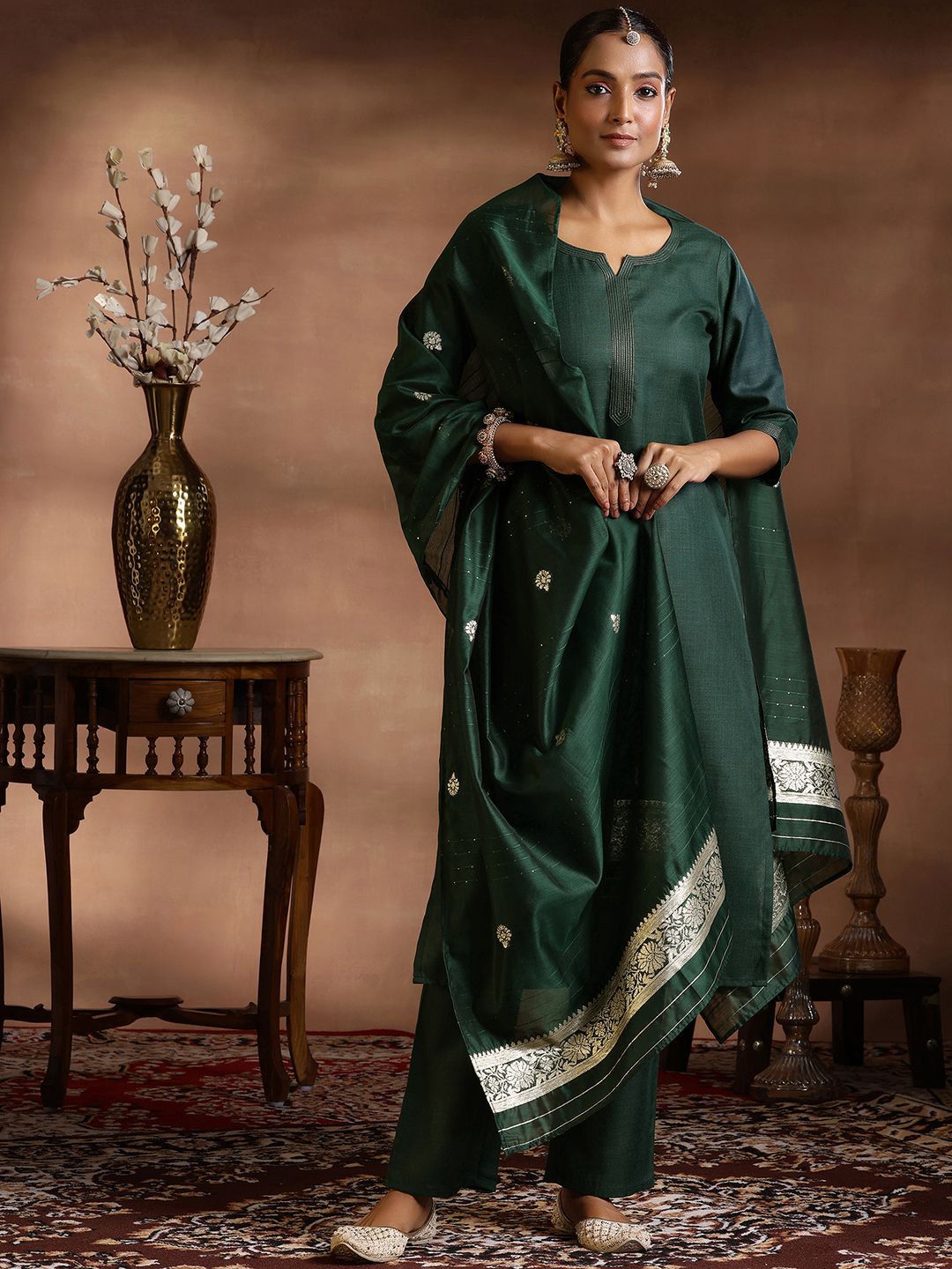 Libas Straight Kurta with Trousers & Dupatta