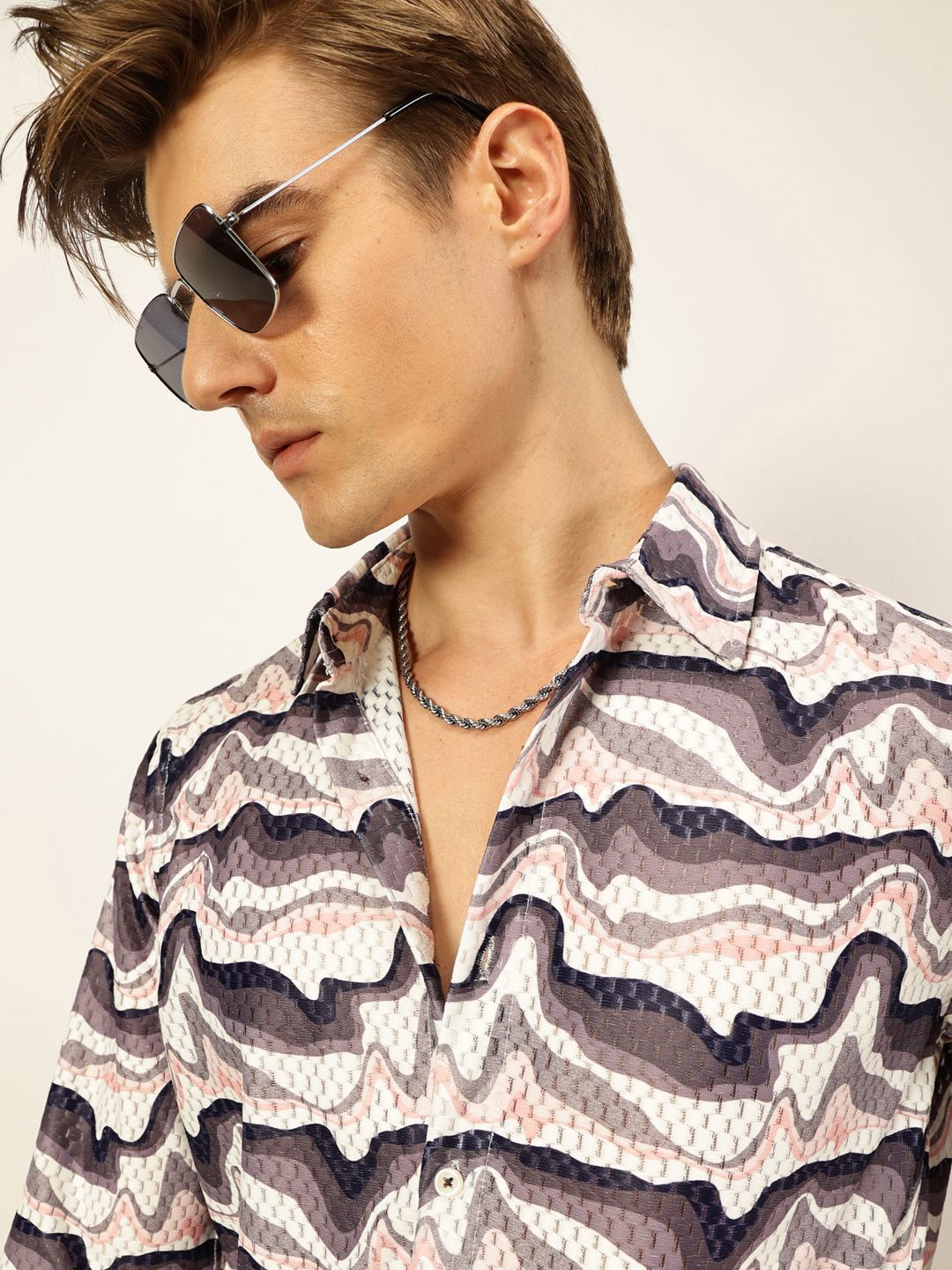 Thomas Scott Men Premium Slim Fit Opaque Printed Casual Shirt