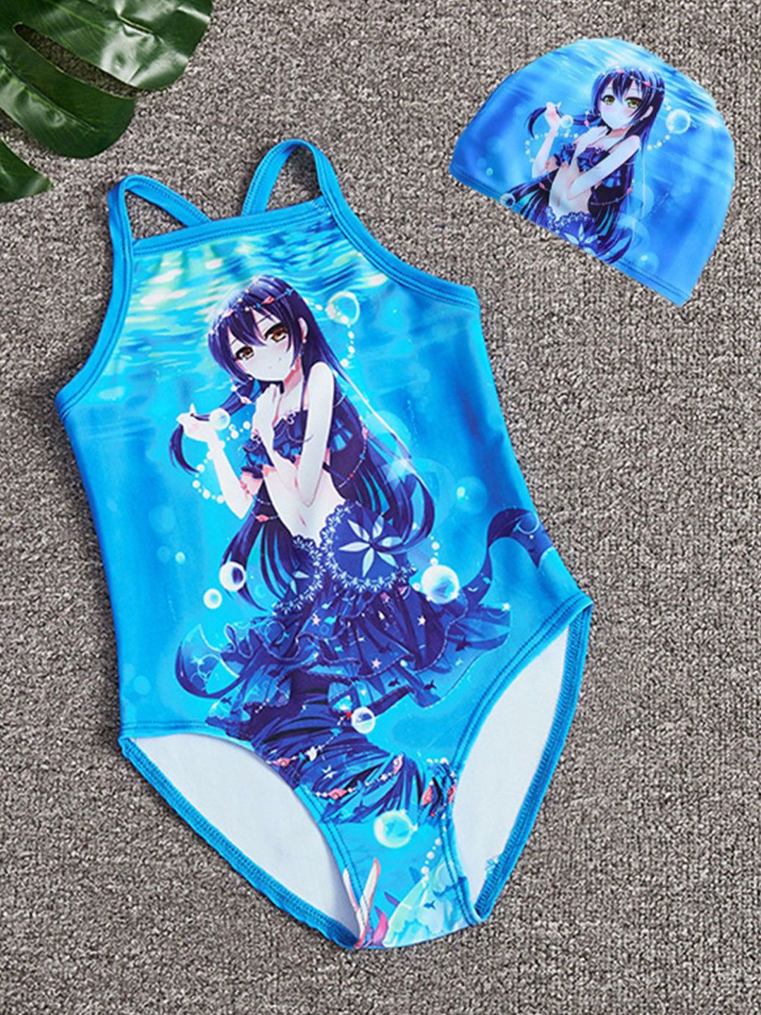 YK Girls Printed Bodysuit
