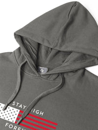 ADRO Men Printed Hooded Pure Cotton Sweatshirt