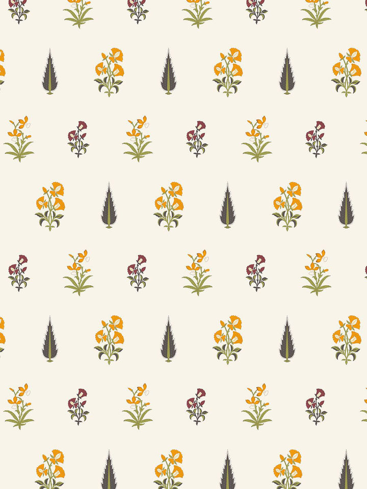 URBAN SPACE White & Yellow 5 Pieces Floral Printed Cotton Square Cushion Covers