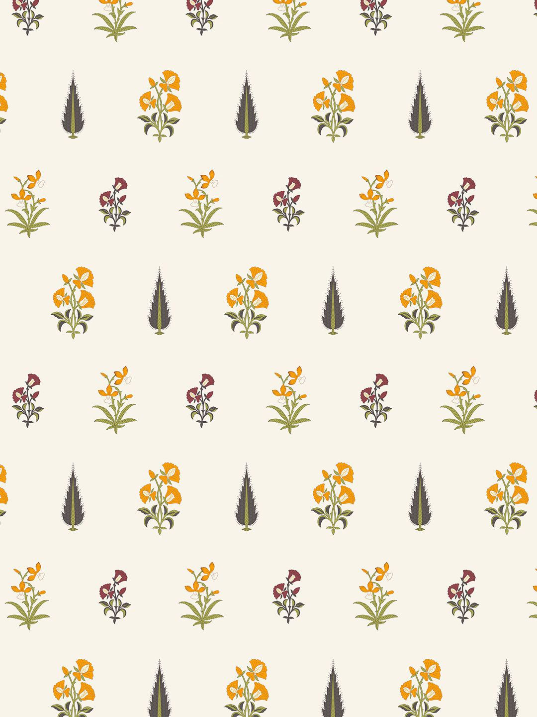 URBAN SPACE White & Yellow 5 Pieces Floral Printed Cotton Square Cushion Covers