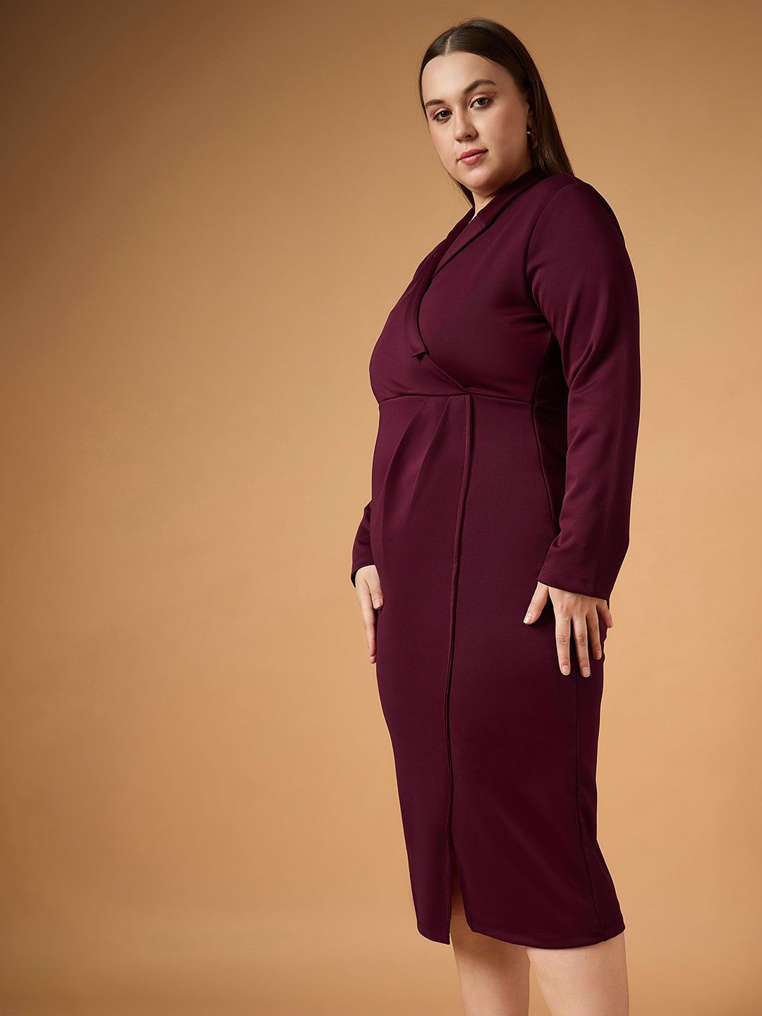 SASSAFRAS Curve Scuba Bodycon Midi Dress