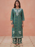 House of Chikankari Women Regular Chikankari Silk Crepe Kurta with Trousers