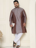 SOJANYA PLUS Ethnic Motifs Band Collar Straight Kurta With Pyjamas