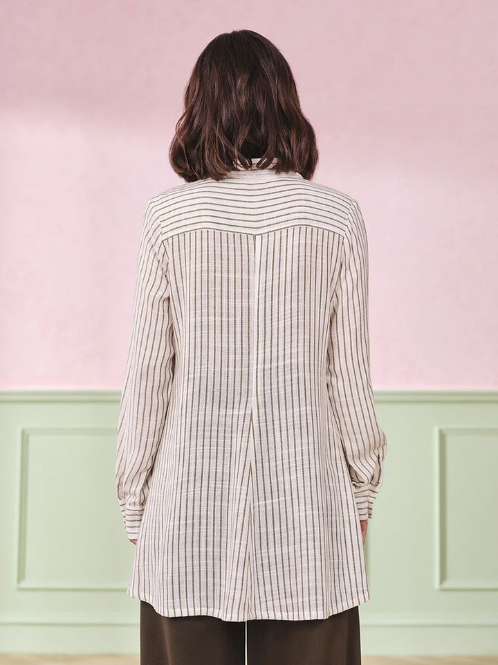 AND Women Striped Cotton Shirt Top