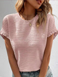 DressBerry Women Solid Round Neck Short Sleeves Top