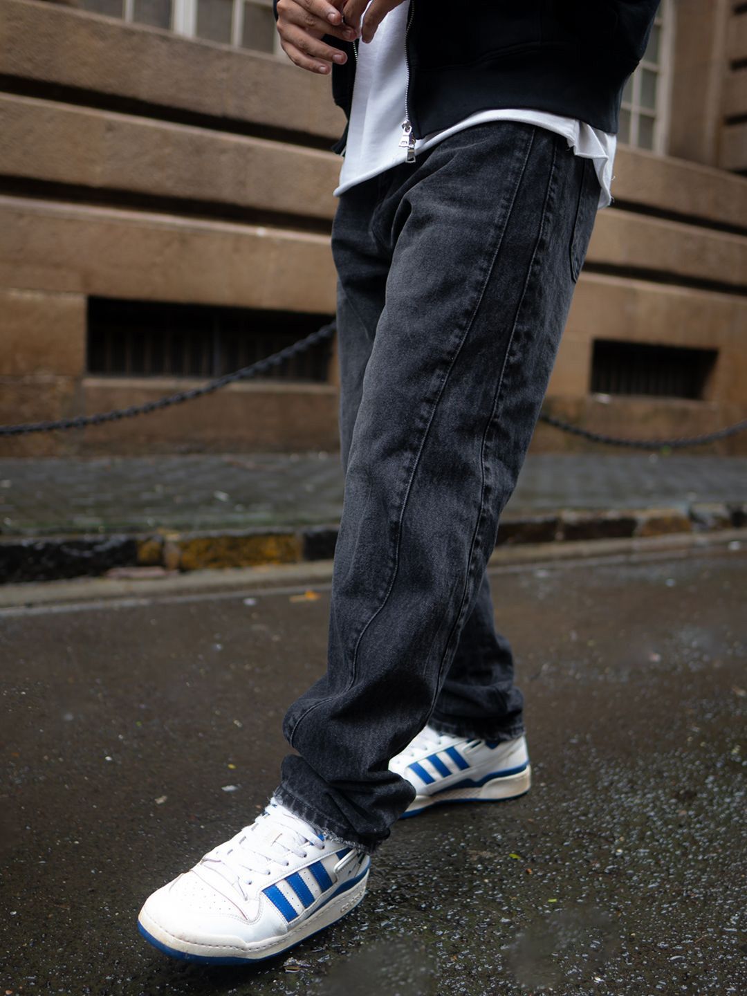 Powerlook Men Mid-Rise Baggy Fit Denim Jeans