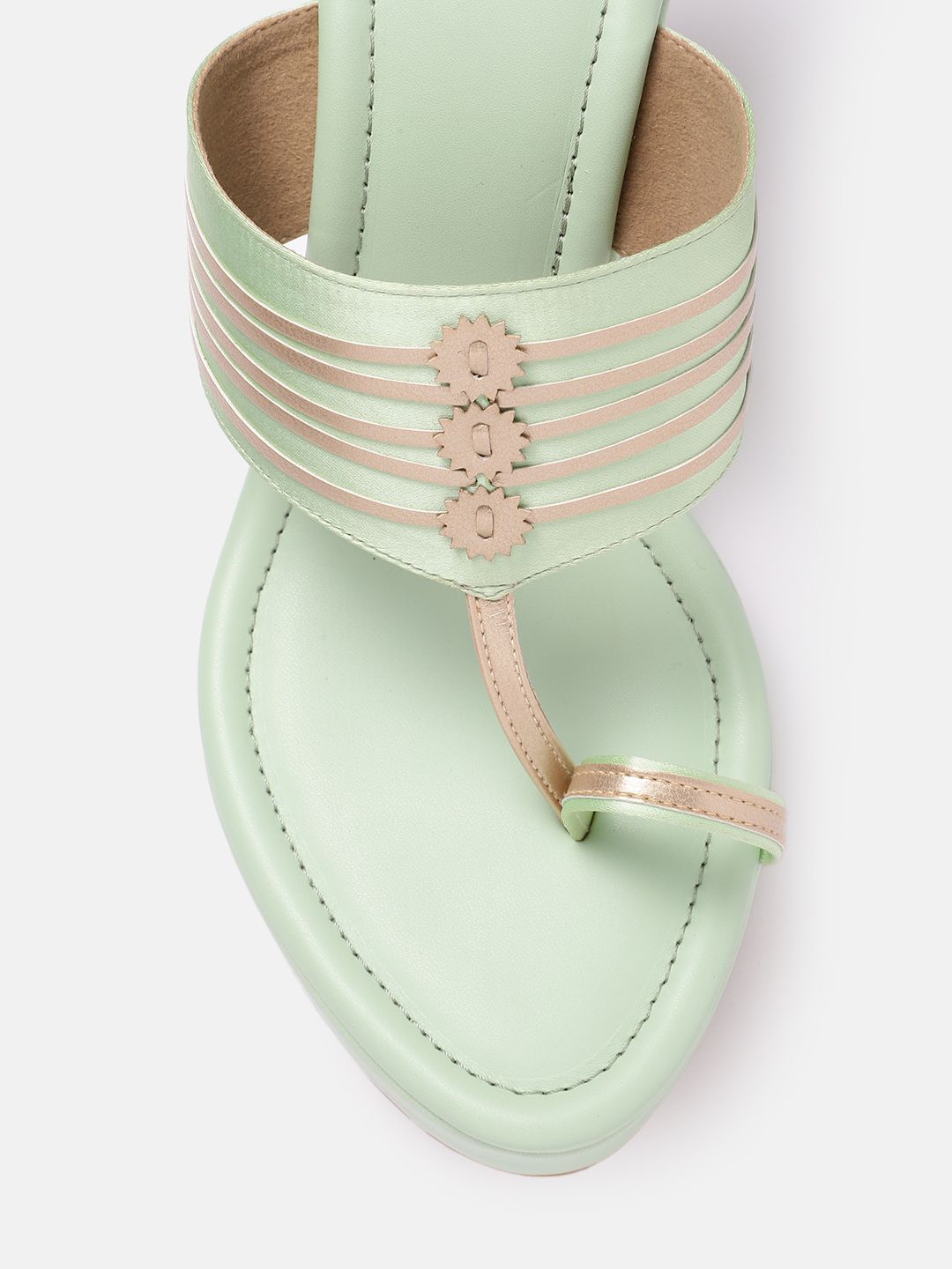 House of Pataudi Open Toe Woven Design Slim Heels