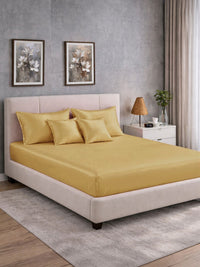 Myntra Elegant Homes Mustard 400 TC Bedsheet with 2 Pillow Covers