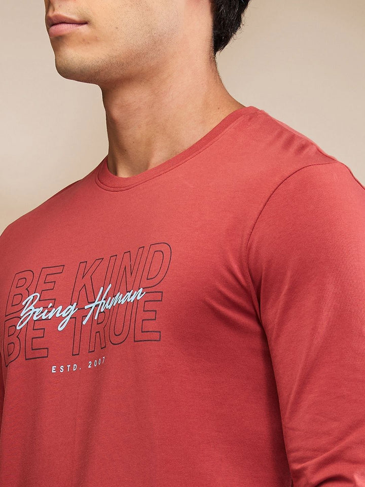 Being Human Men Typography Printed Round Neck Cotton T-shirt