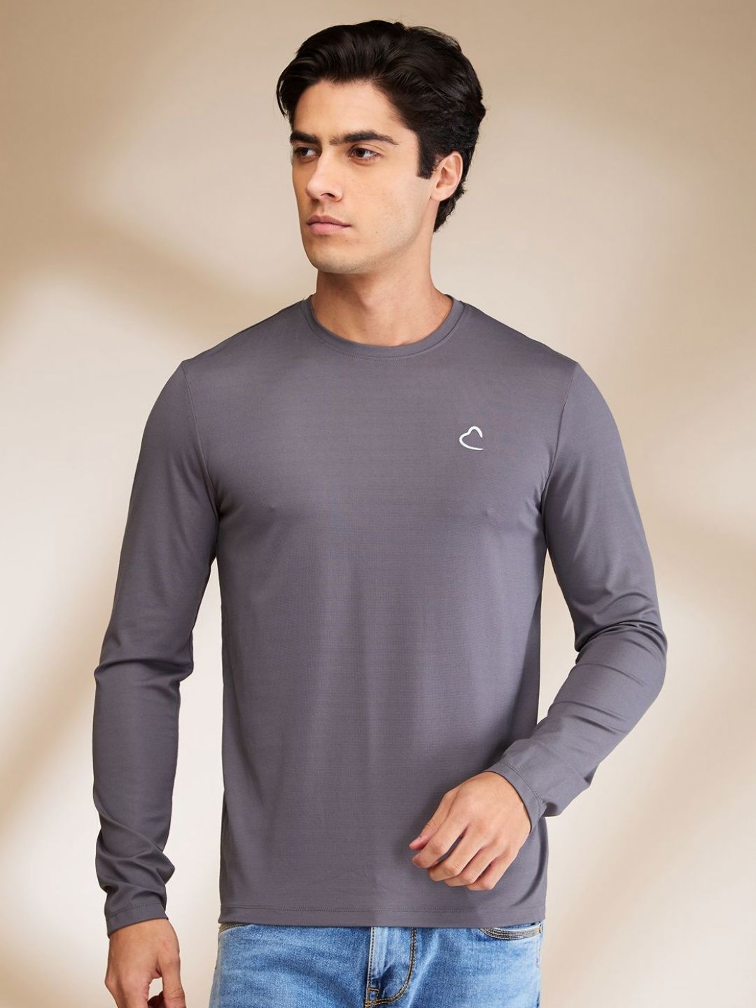 Being Human Men Solid Round Neck Cotton Slim Fit T-shirt